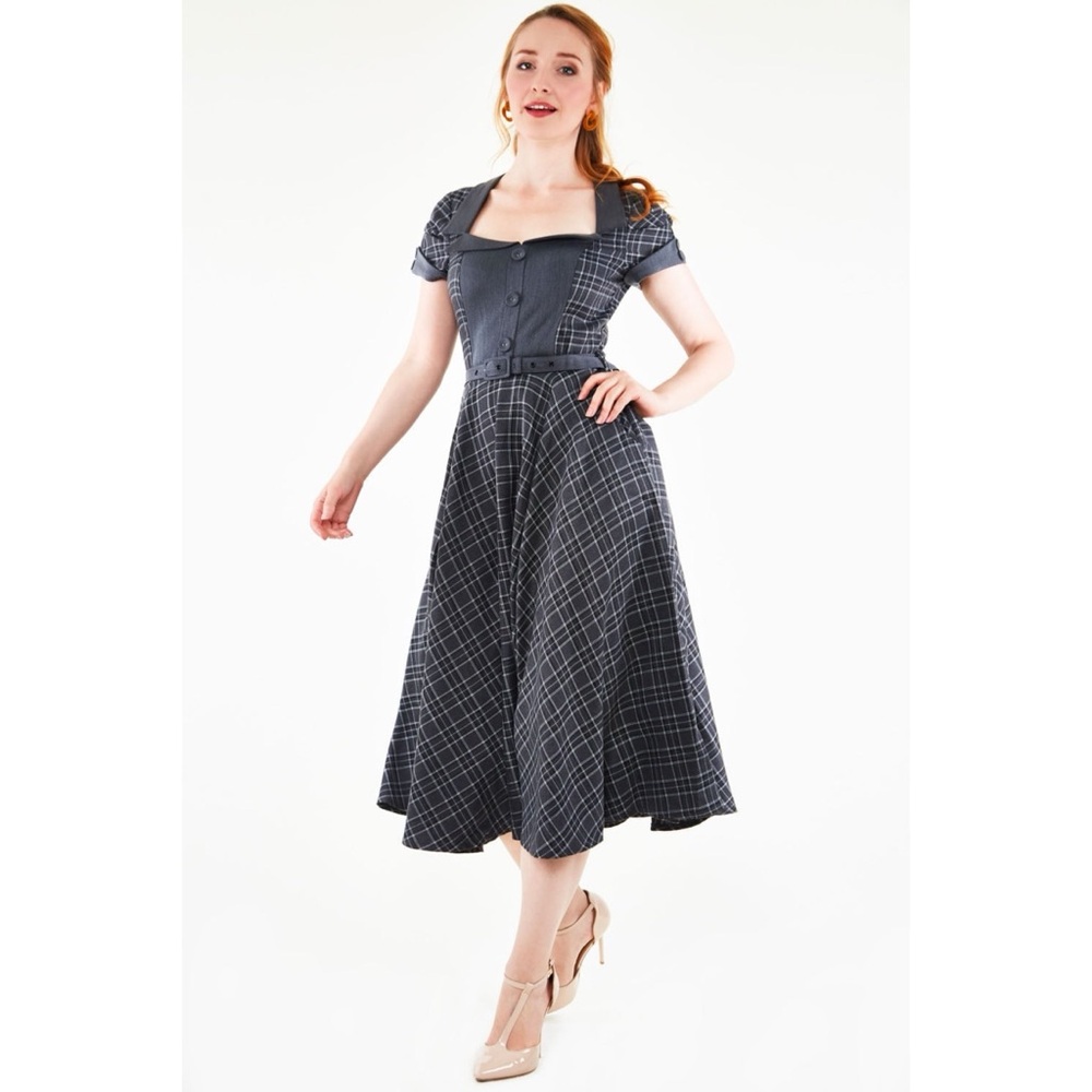 NWT Voodoo Vixen Ella Tartan Flare Dress